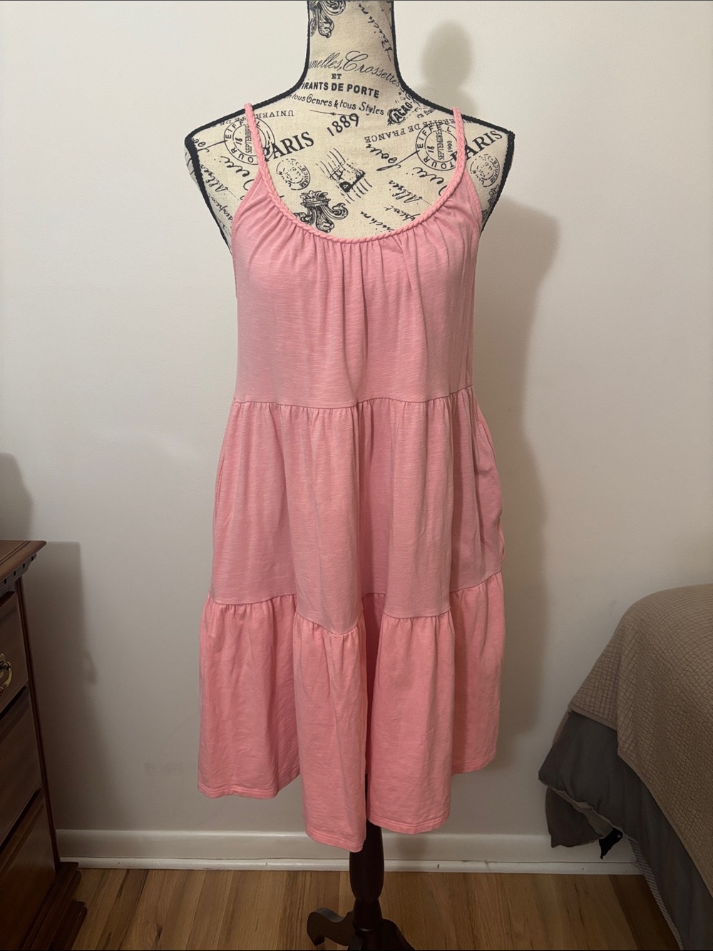 Old Navy Pink Tiered Spaghetti-Strap  Dress